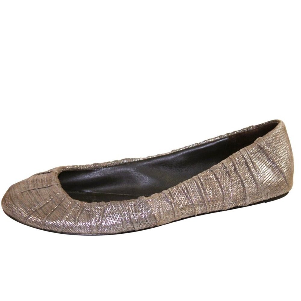 Elizabeth and James Metallic Ballet Flats Boho Chic Silver Slip On Shoe Size 5.5 - Picture 6 of 10